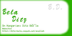 bela ditz business card